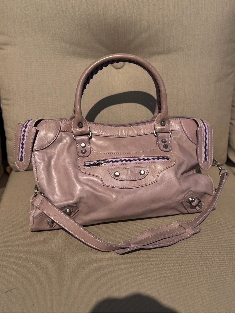 Lavender city bag large with strap